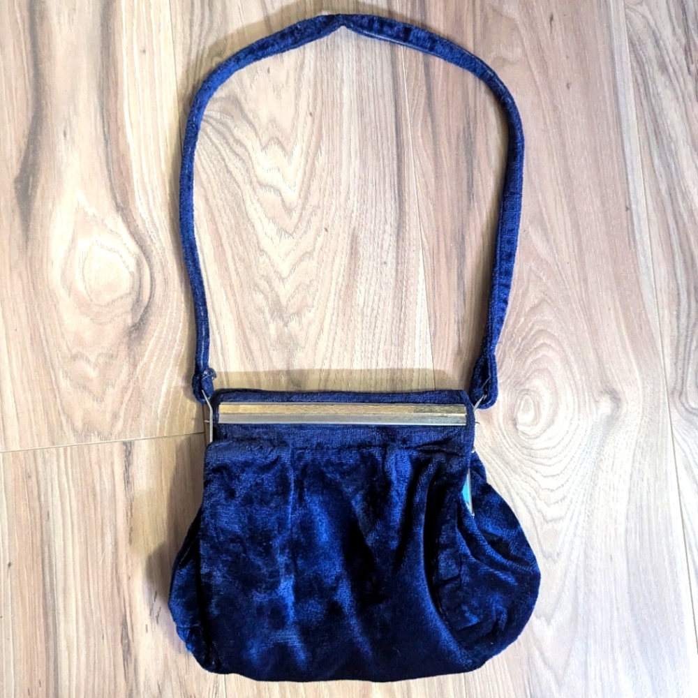 Vintage Blue Velvet Purse